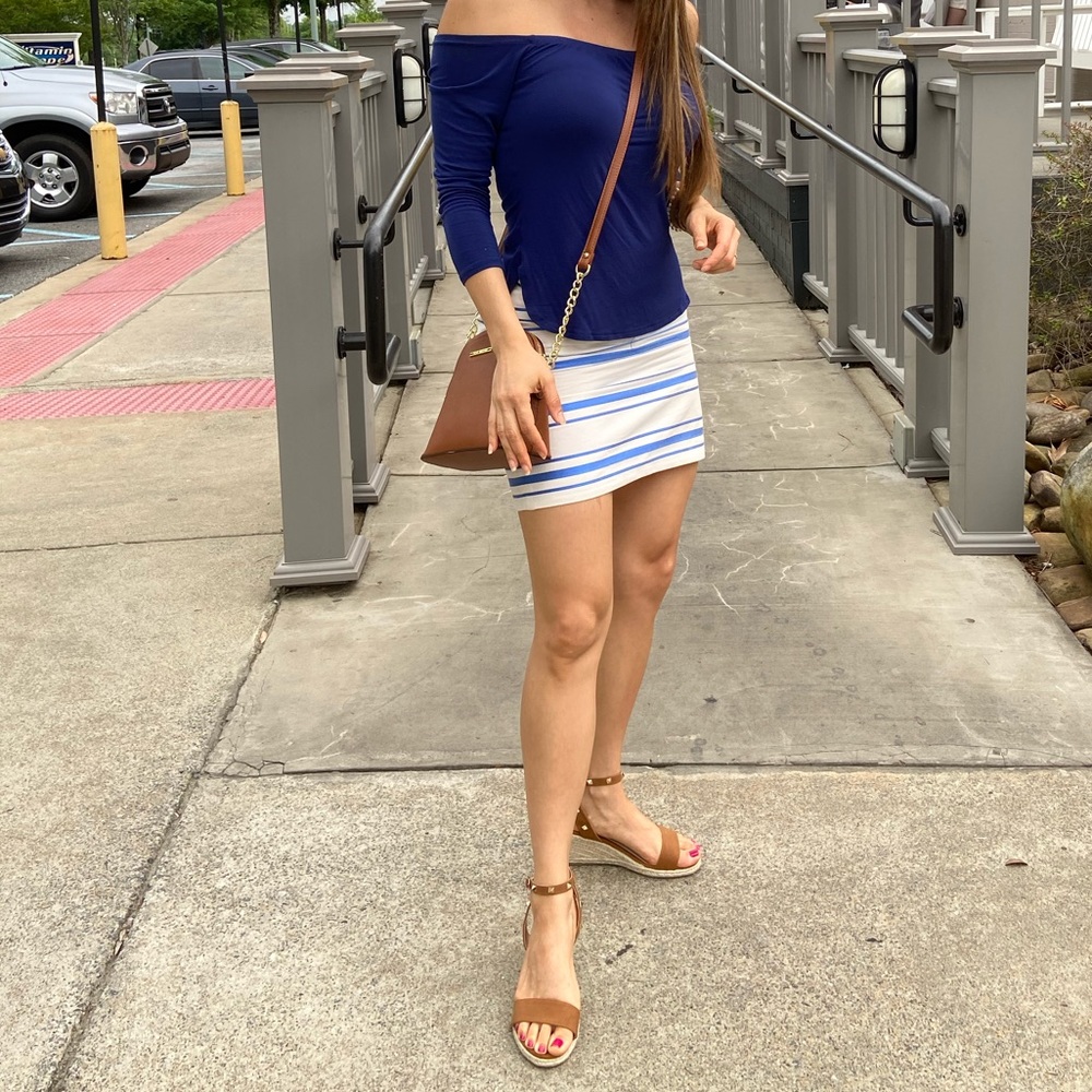Striped j.crew mini skirt